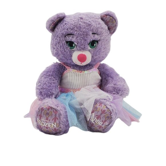 Build A Bear Anna Disney Frozen‎ Purple Teddy Suffed Animal 18 Inch w/ Dress - Picture 8 of 9